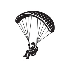 silhouette of person parachuting