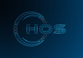 HOS low poly letter logo vector design. HOS lower poly logo design.
