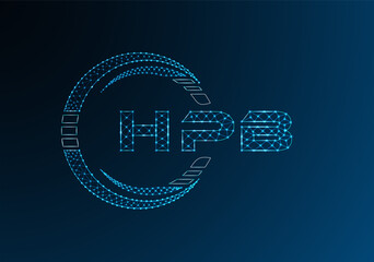 HPB low poly letter logo vector design. HPB lower poly logo design.