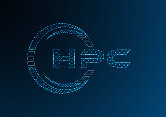 HPC low poly letter logo vector design. HPC lower poly logo design.