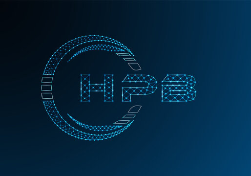 HPB low poly letter logo vector design. HPB lower poly logo design.