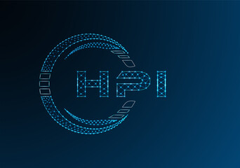 HPI low poly letter logo vector design. HPI lower poly logo design.