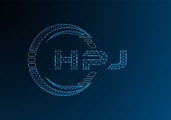 HPJ low poly letter logo vector design. HPJ lower poly logo design.