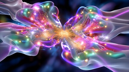 Abstract Neural Network Artificial Intelligence Data Flow Visualization