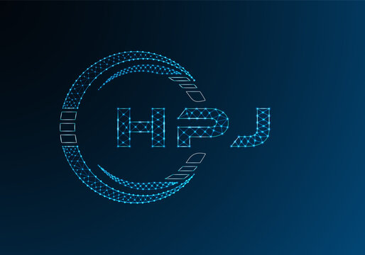 HPJ low poly letter logo vector design. HPJ lower poly logo design.