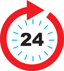 24 Hour time icon design.