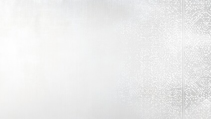 A white background with a delicate, repeating pattern on the right side