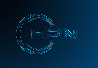 HPN low poly letter logo vector design. HPN lower poly logo design.