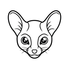 clean sugar glider head line art vector sketch