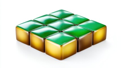 Green mosaic tile isolated on white background. Generative AI