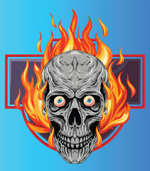 Fiery Skull Illustration