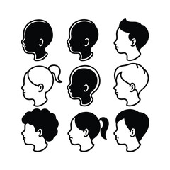 collection of stylish baby silhouette profile