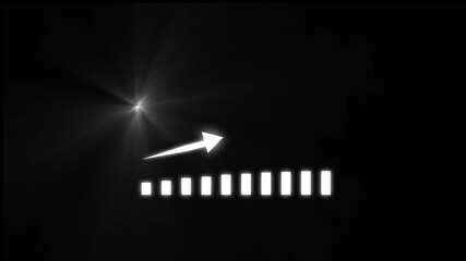 Business Growth and Success Growing Business Chart Animation with Sign. light effect, shiny flashing star. Seamless loop. Business Financial Growing Business Income And Earnings. - Powered by Adobe