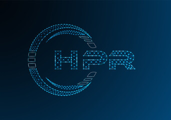 HPR low poly letter logo vector design. HPR lower poly logo design.
