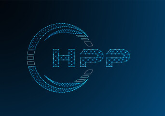 HPP low poly letter logo vector design. HPP lower poly logo design.