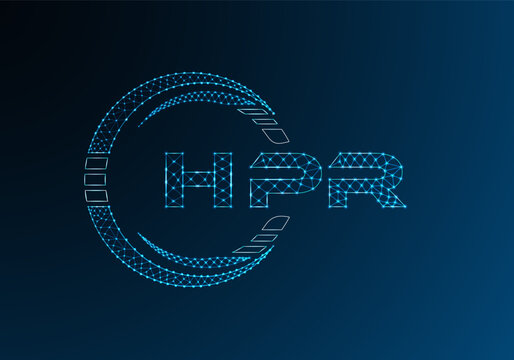 HPR low poly letter logo vector design. HPR lower poly logo design.