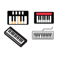 Versatile Keyboard Icons MIDI, Piano, Synth, and More