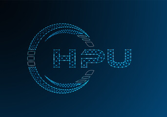 HPU low poly letter logo vector design. HPU lower poly logo design.