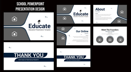 Education PowerPoint presentation slide template design or pitch deck slide template,Use for modern keynote presentation background, brochure design, website slider, landing page, annual report.