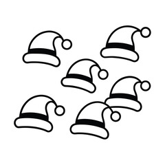 collection of stylish santa hat christmas holiday