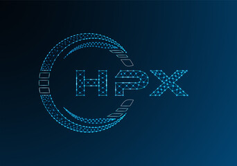 HPX low poly letter logo vector design. HPX lower poly logo design.