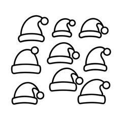 collection of stylish santa hat christmas holiday