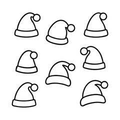 collection of stylish santa hat christmas holiday