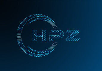 HPZ low poly letter logo vector design. HPZ lower poly logo design.