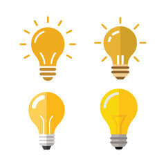 Bright Ideas A Collection of Four Lightbulb Illustrations