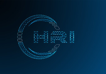 HRI low poly letter logo vector design. HRI lower poly logo design.