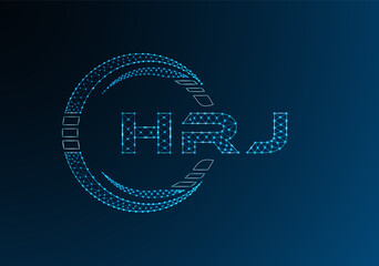HRJ low poly letter logo vector design. HRJ lower poly logo design.