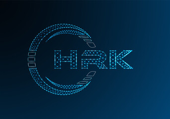 HRK low poly letter logo vector design. HRK lower poly logo design.