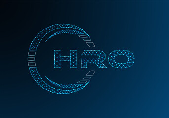 HRO low poly letter logo vector design. HRO lower poly logo design.