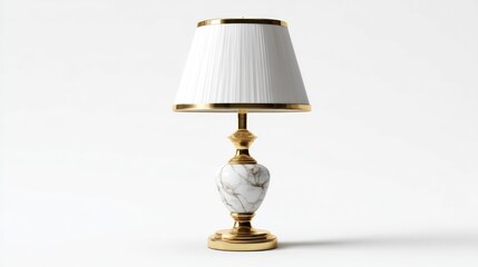 Elegant table lamp with white shade and gold accents (1)
