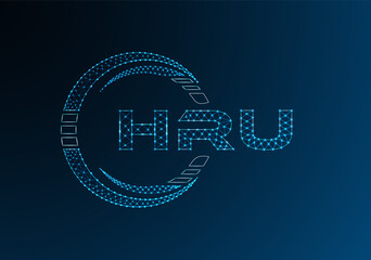 HRU low poly letter logo vector design. HRU lower poly logo design.