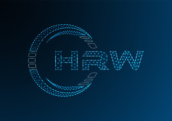 HRW low poly letter logo vector design. HRW lower poly logo design.