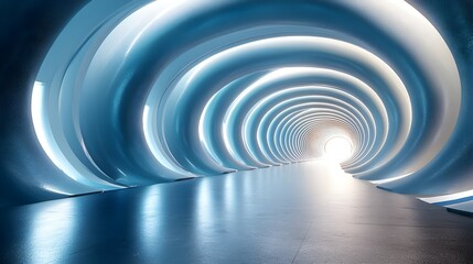 Obraz premium Abstract Light at End of Modern Tunnel