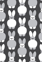 うさぎ　ぬいぐるみ　キャラクター総柄