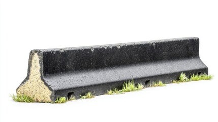 Black concrete barrier for urban infrastructure. Generative AI
