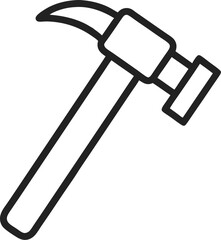 Isolated construction tools including a hammer and screwdriver, with a metal hammer striking a nail on white wood