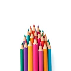 Colorful Pencil Tips in a Cluster