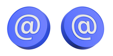 email icon at button 3d rendering