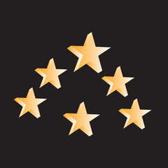 Star icon. 5 Star rating . Realistic gold star set vector.Feedback concept. Set of five yellow stars