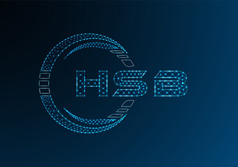 HSB low poly letter logo vector design. HSB lower poly logo design.