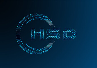 HSD low poly letter logo vector design. HSD lower poly logo design.