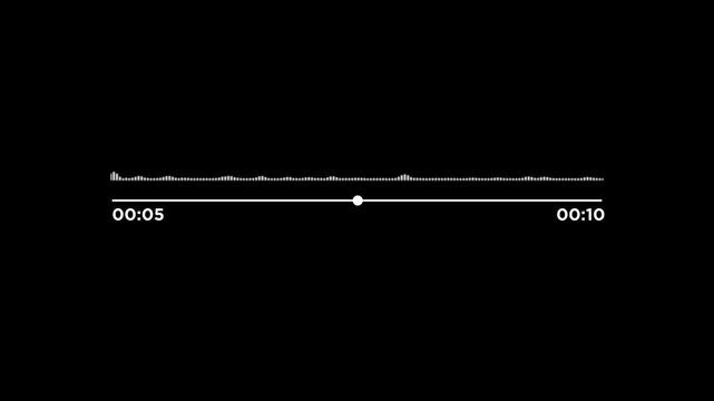 Audio voice message, playing record voice message animation isolated on black background