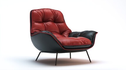 Naklejka premium Modern red and black leather armchair (2)