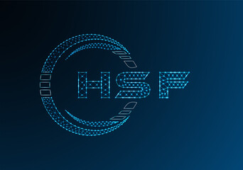 HSF low poly letter logo vector design. HSF lower poly logo design.