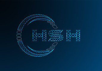 HSH low poly letter logo vector design. HSH lower poly logo design.