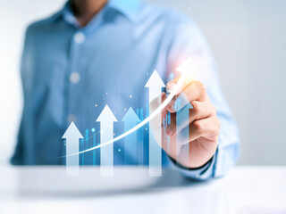 rogress or development concept, Business growth, investment profit increase, arrow graph future growth plans, growing sales and revenue.	
